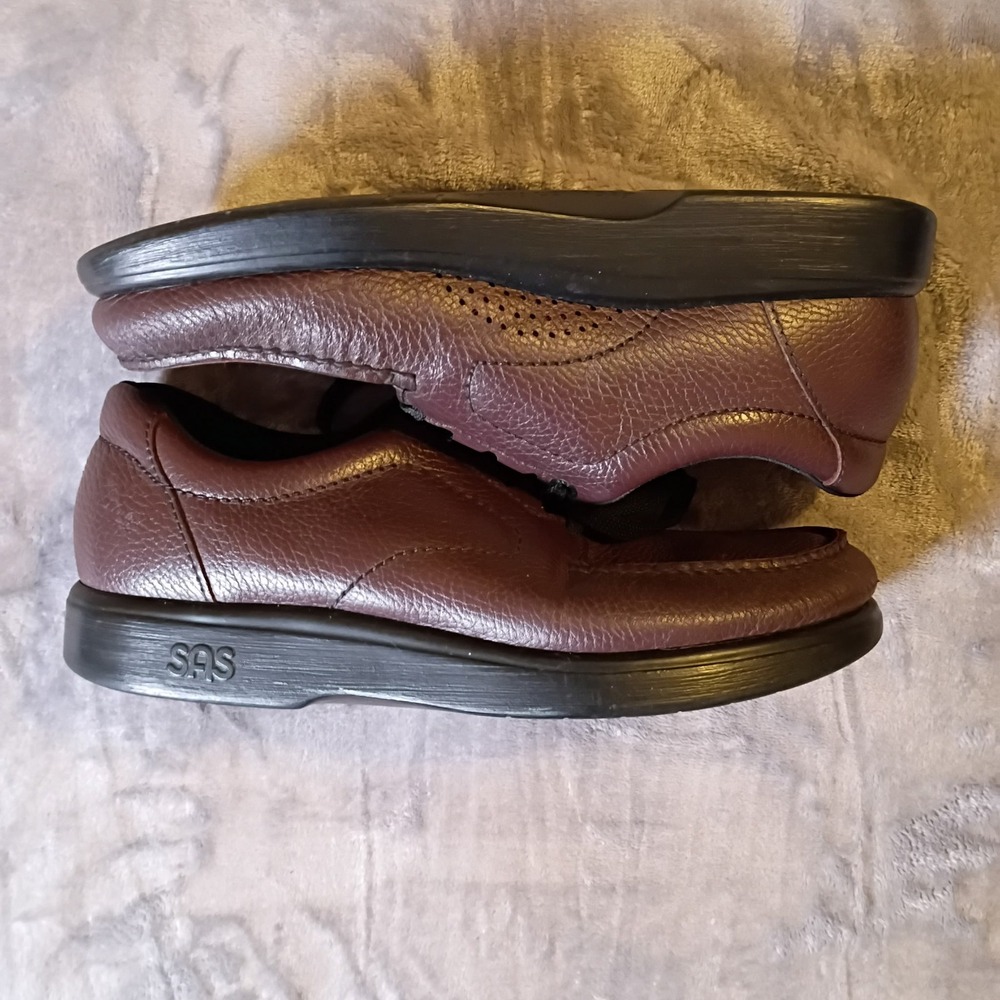 SAS Time Out Mens 9.5 N Cordovan Leather Walking Shoes Tripad‎ Comfort Made USA